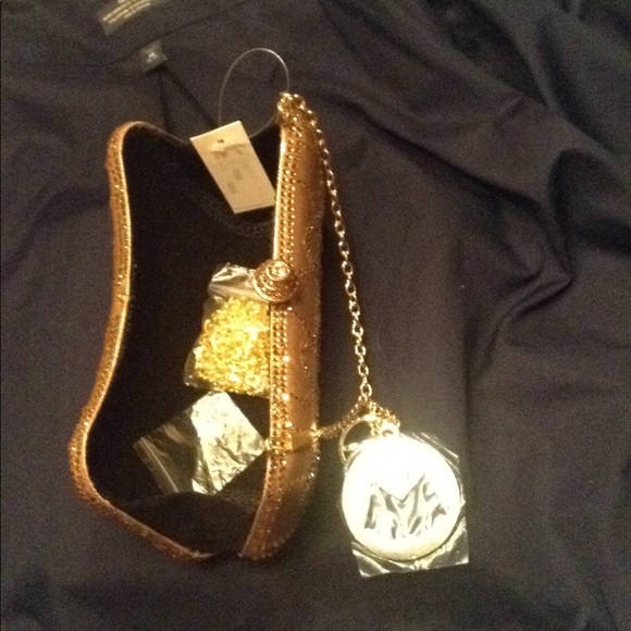 Mg Collection Gold / Rhinestone Clutch NWT - Picture 2 of 4